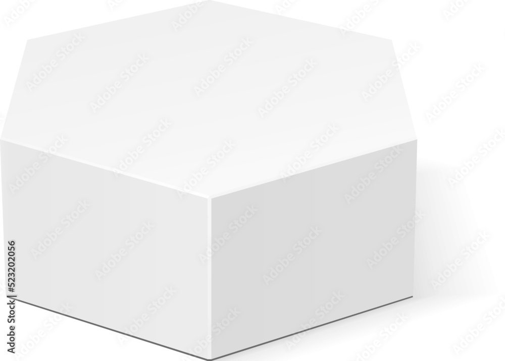 White Cardboard Hexagon Box Packaging For Food T Or Other Products