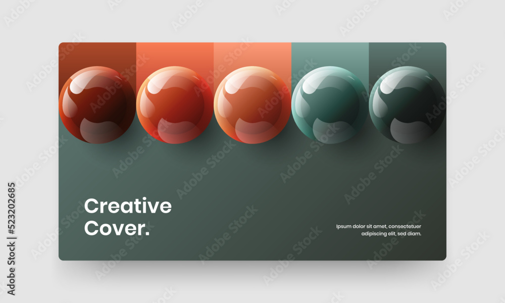 Modern landing page design vector concept. Creative 3D spheres booklet layout.