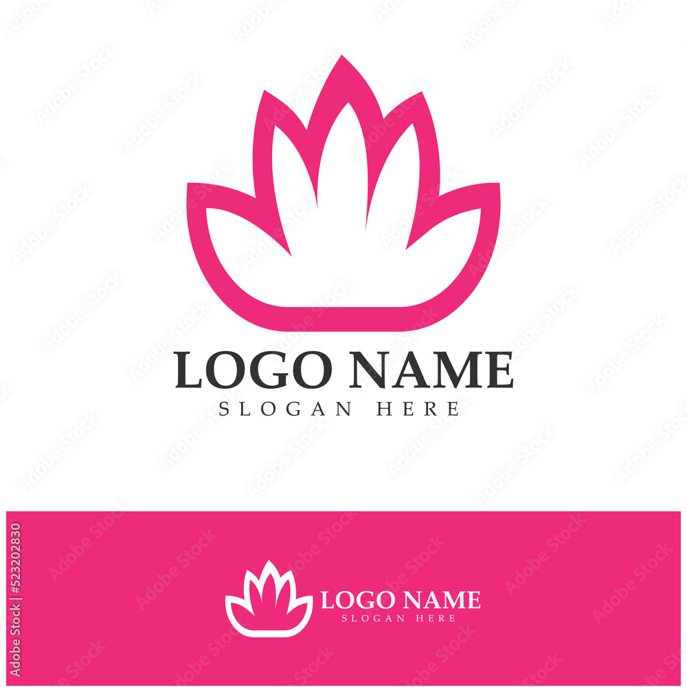 Flower logo icon vector illustration design template Flower logo icon vector illustration design template
