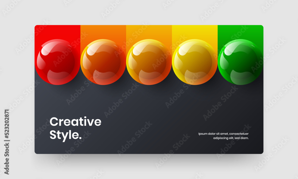 Premium corporate identity vector design template. Creative realistic balls company cover layout.