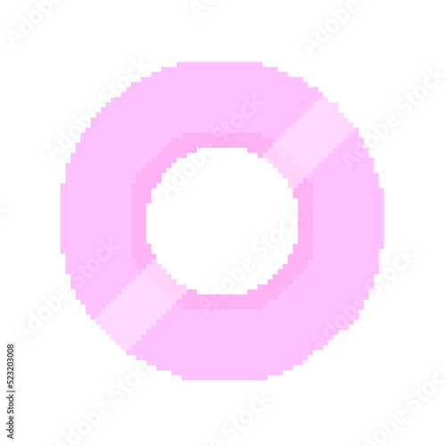 Pixel Art Illustration of Pink Floating Rings