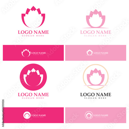  Flower logo icon vector illustration design template