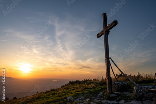 Cross on the summit of the mountain