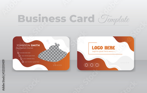 Restaurant business card design or layout template