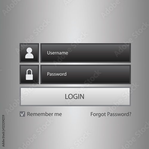 User interface for the login 