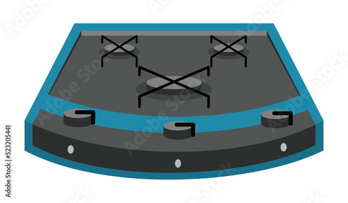 Camping stove cartoon icon. Cartoon gas camp burner, portable indoor cooker, outdoor furnace for picnic cooking on heat flame propane hob butane fire travel