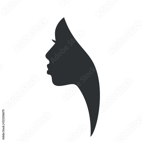 African american woman profile. Pretty face silhouette. Vectro illustration on white background