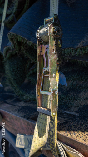 strapped load to secure on trailer photo