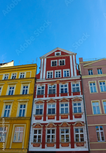 old town hall building with a clock in the center on Wroclaw Square Poland © Solarisys