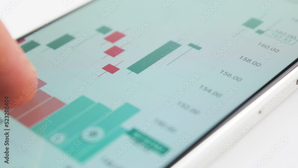 Trading on the stock exchange on a smartphone. Cost,price, share rate exchange stock smartphone white background Trading on the stock exchange on a smartphone. Cost,price, share rate exchange stock smartphone white background