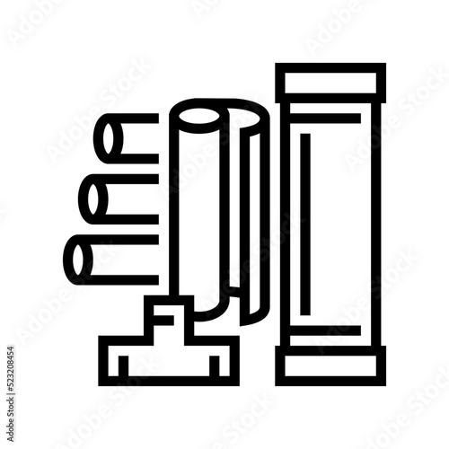 pipe plastic waste line icon vector. pipe plastic waste sign. isolated contour symbol black illustration