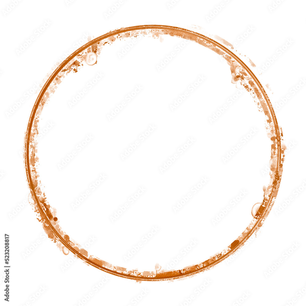 Coffee Stain Marks brown watercolor circle splash. Coffee Stain Marks brown watercolor circle splash.