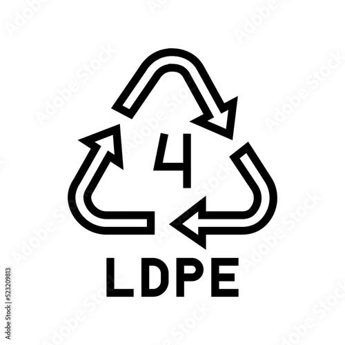 ldpe plastic product sign line icon vector. ldpe plastic product sign sign. isolated contour symbol black illustration