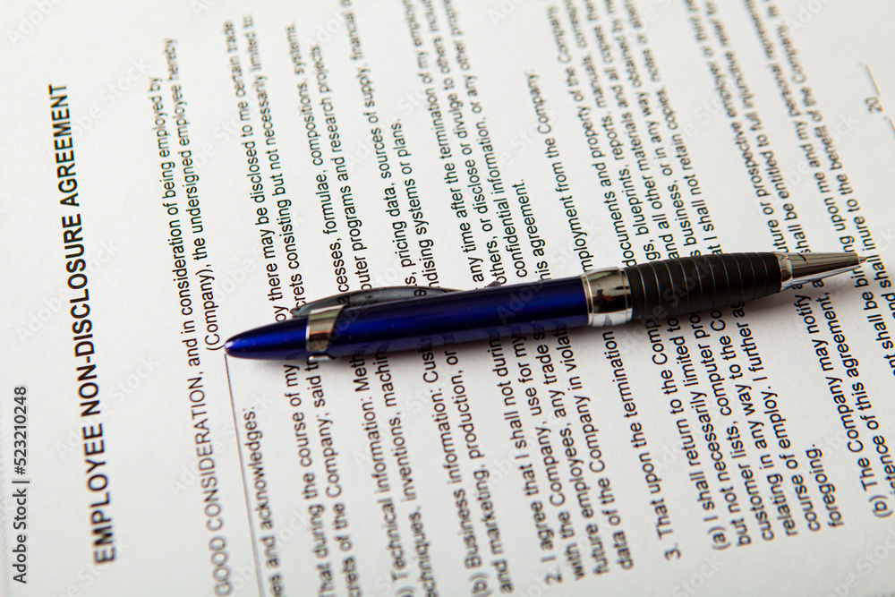 Fototapeta premium Employee Non-Disclosure agreement