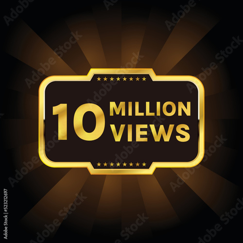 youtube 10 million views or 10m views banner vector