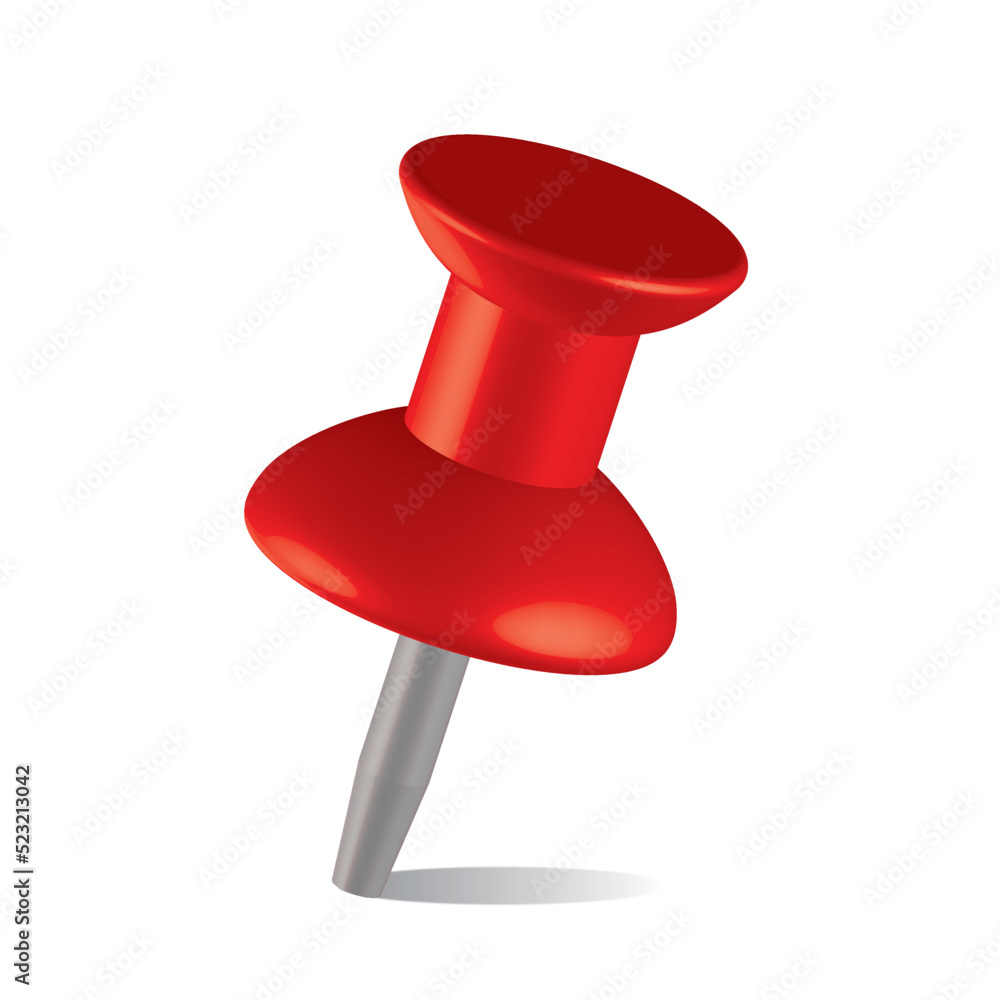Red push pin 3D thumbtacks, sewing needle or tack for paper and notes on white background close up view. Stuck Pin illustration Jpeg image. Office objects, pushpin, attachment icon, reminder pinned
Red push pin 3D thumbtacks, sewing needle or tack for paper and notes on white background close up view. Stuck Pin illustration Jpeg image. Office objects, pushpin, attachment icon, reminder pinned