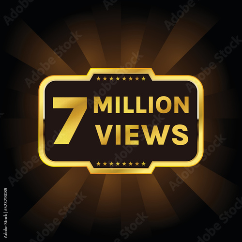 youtube 7 million views or 7m views banner vector