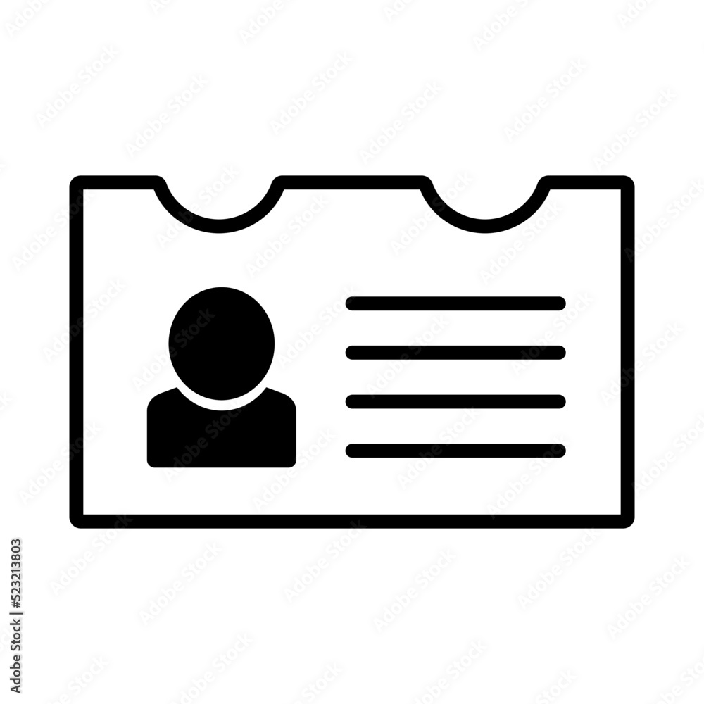Name card icon with person. Identification card. Vector. Name card icon with person. Identification card. Vector.