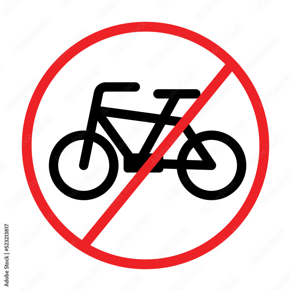Bicycle prohibited mark. Bicycle parking not allowed. Vector. Bicycle prohibited mark. Bicycle parking not allowed. Vector.