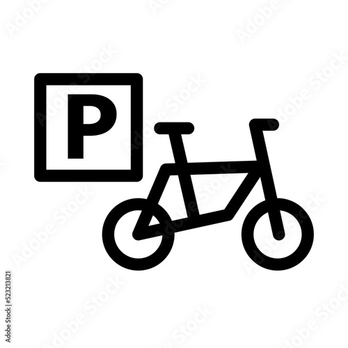 Bicycle parking sign. Bike rack. Vector.