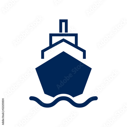 Ship on the sea icon. Cruise. Vector.