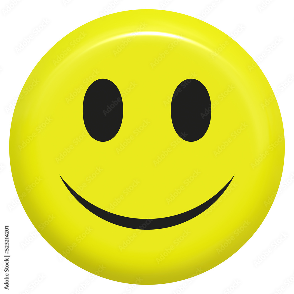 Fototapeta premium smiley 3d isolated - yellow color, simple smile