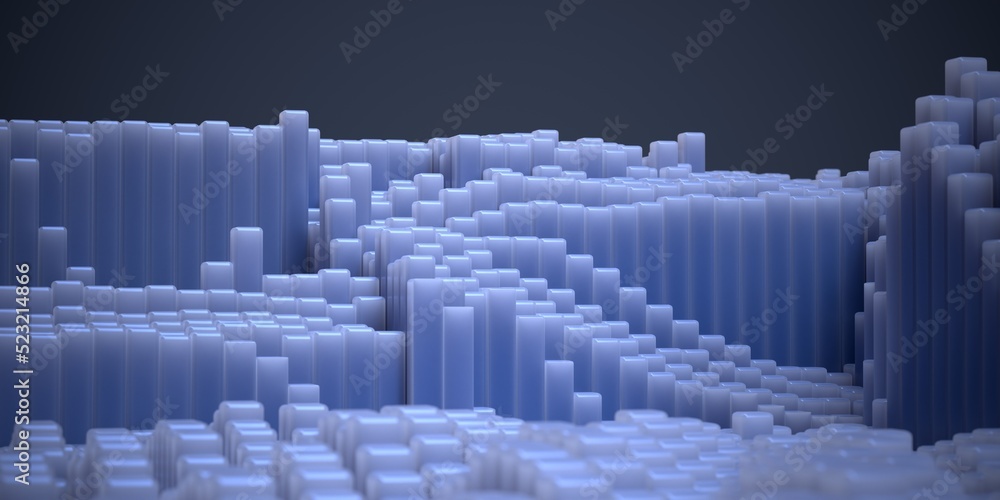 Fototapeta premium blue polygonal abstract landscape computer generated background