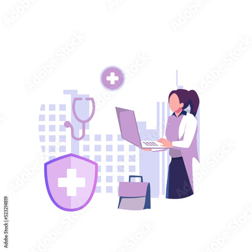 Occupational health flat style illustration vector design