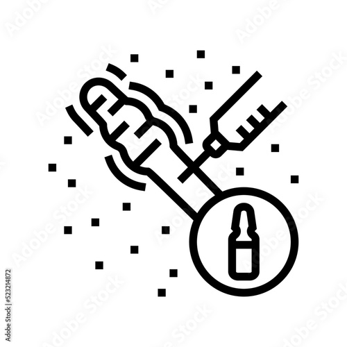 injection scar treatment line icon vector. injection scar treatment sign. isolated contour symbol black illustration
