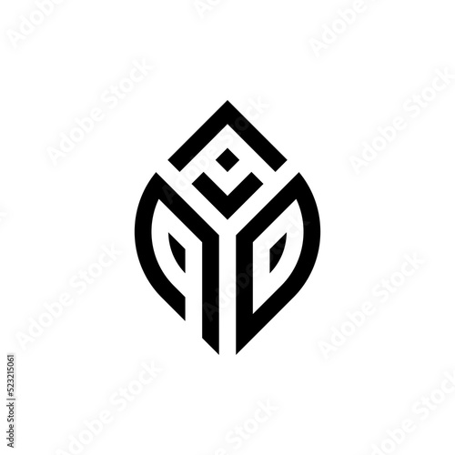 Initial Letter APD Abstract Leaf Logo Design Symbol