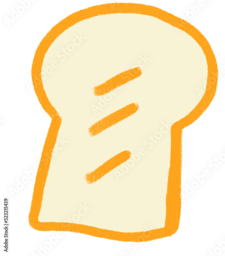 Bread toast breakfast food set elements hand drawn doodle minimal style pastel color illustration