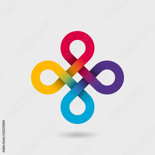 Bowen cross symbol in rainbow colors