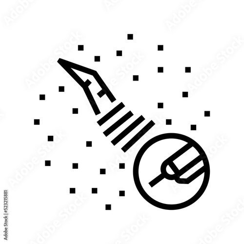 laser scar removal scar treatment line icon vector. laser scar removal scar treatment sign. isolated contour symbol black illustration