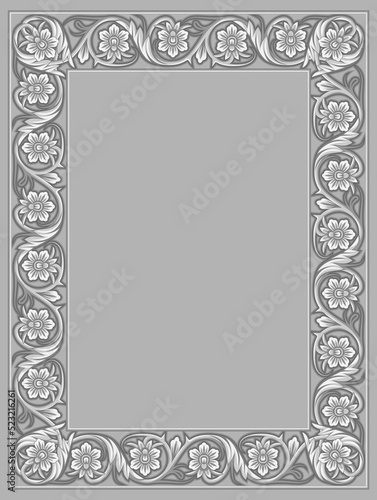 Plaster frame with floral pattern
