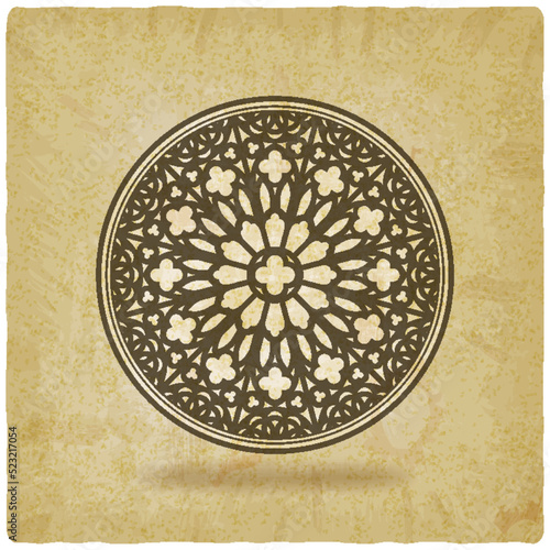 Wallpaper Mural Gothic rose circular window on vintage background Torontodigital.ca
