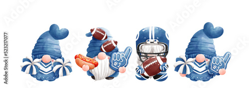 American football gnome banner, vector illustration