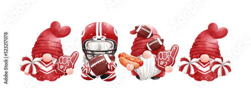 American football gnome banner, vector illustration