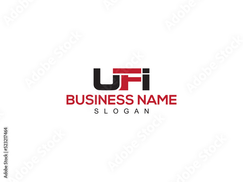 Colorful UFI Logo Icon, stylish ufi Logo Image With Three Alphabet Letter Design For Shop photo