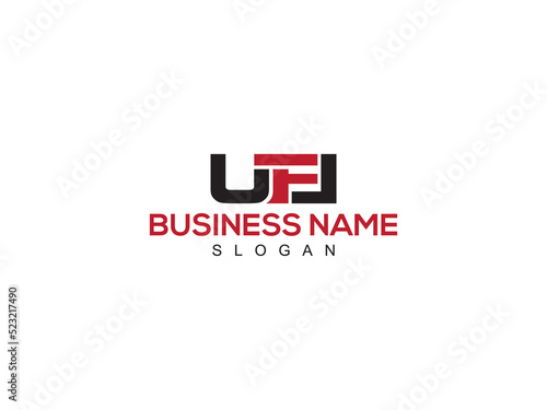 Colorful UFL Logo Icon, stylish ufl Logo Image With Three Alphabet Letter Design For Shop photo