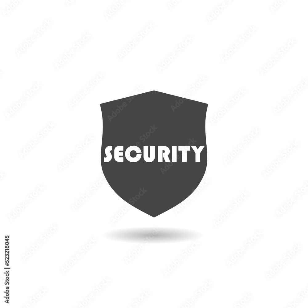 Security shield icon with shadow Security shield icon with shadow