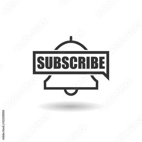 Subscribe speech button icon with shadow