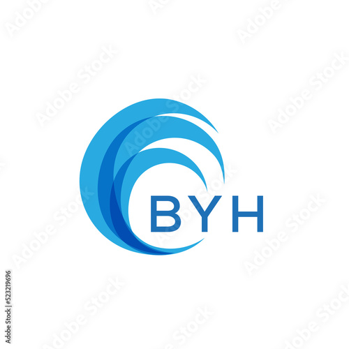 BYH letter logo. BYH blue image on white background. BYH Monogram logo design for entrepreneur and business. . BYH best icon.
 photo