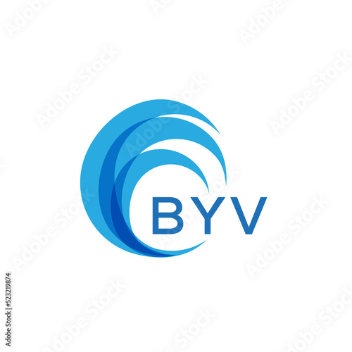 BYV letter logo. BYV blue image on white background. BYV Monogram logo design for entrepreneur and business. . BYV best icon.
 photo