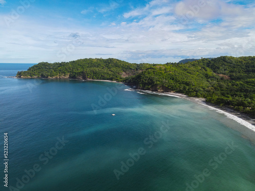 Drone View of Playa Danta  Playa las Playitas  and Punta Ruedas Potrero  Costa Rica