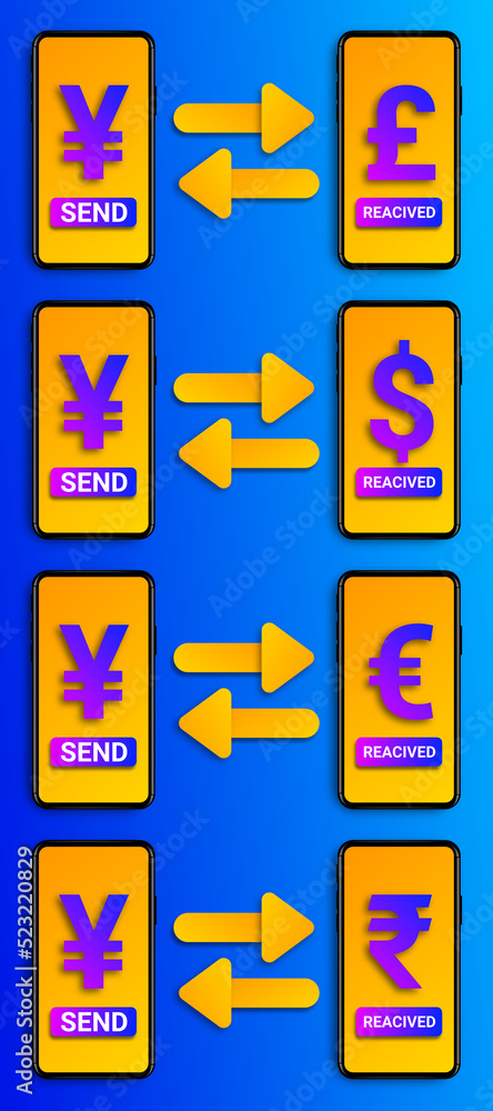 send yen to receive euro, rupee, dollar and pound in phone send yen to receive euro, rupee, dollar and pound in phone