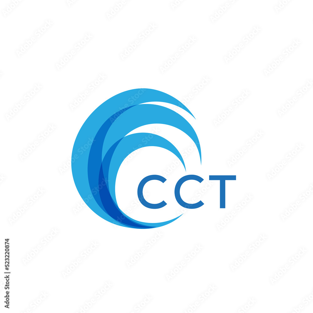 CCT letter logo. CCT blue image on white background. CCT Monogram logo ...