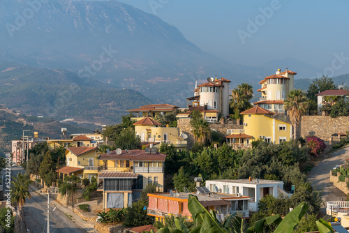 View of the cottage village in the suburbs of Alanya.