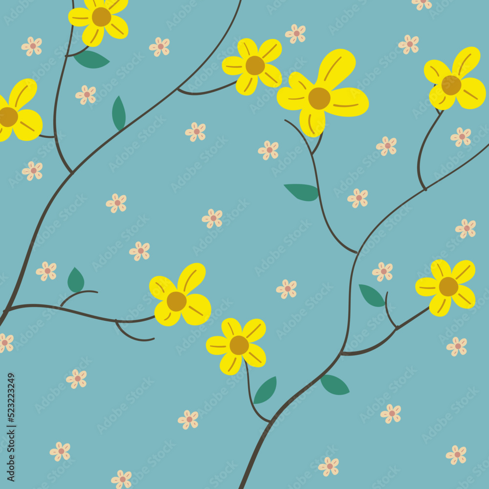 Hand Drawn Nature Flower Background. Summer Illustration Hand Drawn Nature Flower Background. Summer Illustration