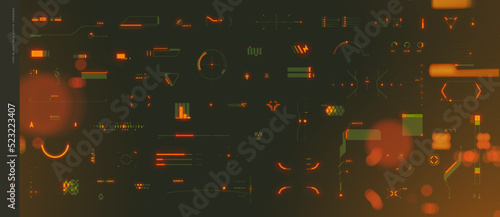 Bunch of random clean modern HUD UI collection vector template