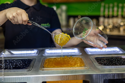 bubble tea in a plastic cup